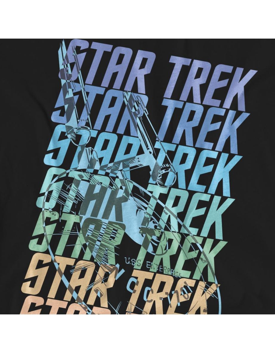 Star Trek Unisex Adult Enterprise Multi Logo T-Shirt - Black - 3