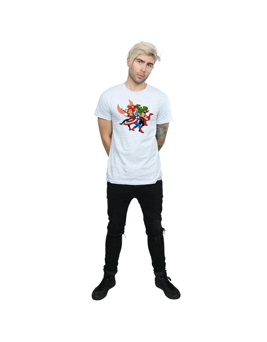 Marvel Mens Avengers Assemble Comic Team T-Shirt - Sports Grey - 3