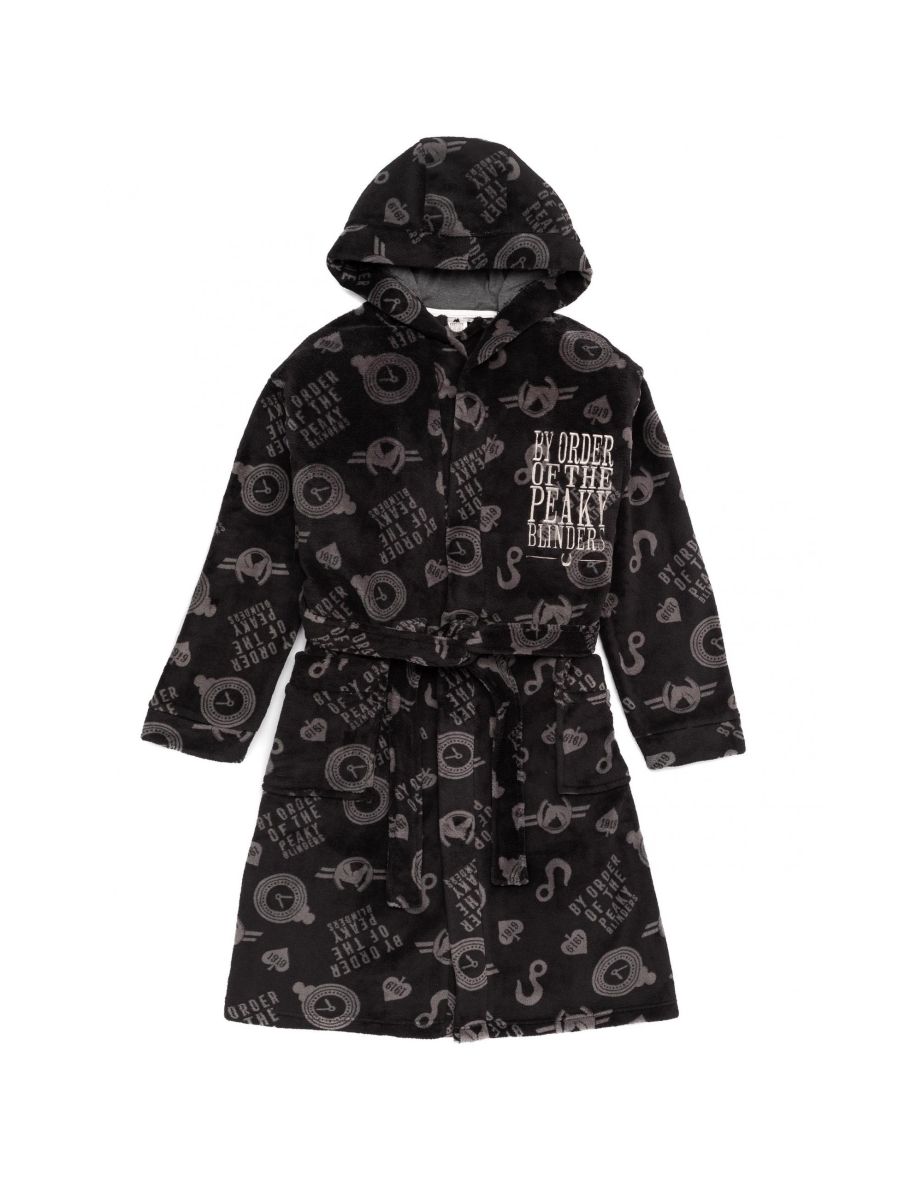 Peaky Blinders Mens Dressing Gown - Grey/Black/White