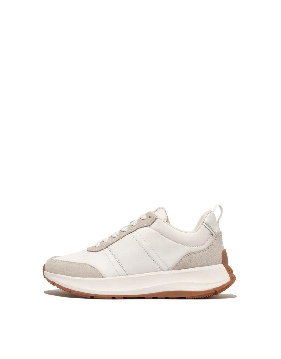 F-mode Flow Fabric/suede/leather Flatform Sneakers Urban White Mix