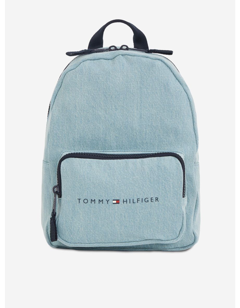 Kids Essential Mini Denim Backpack in Blue