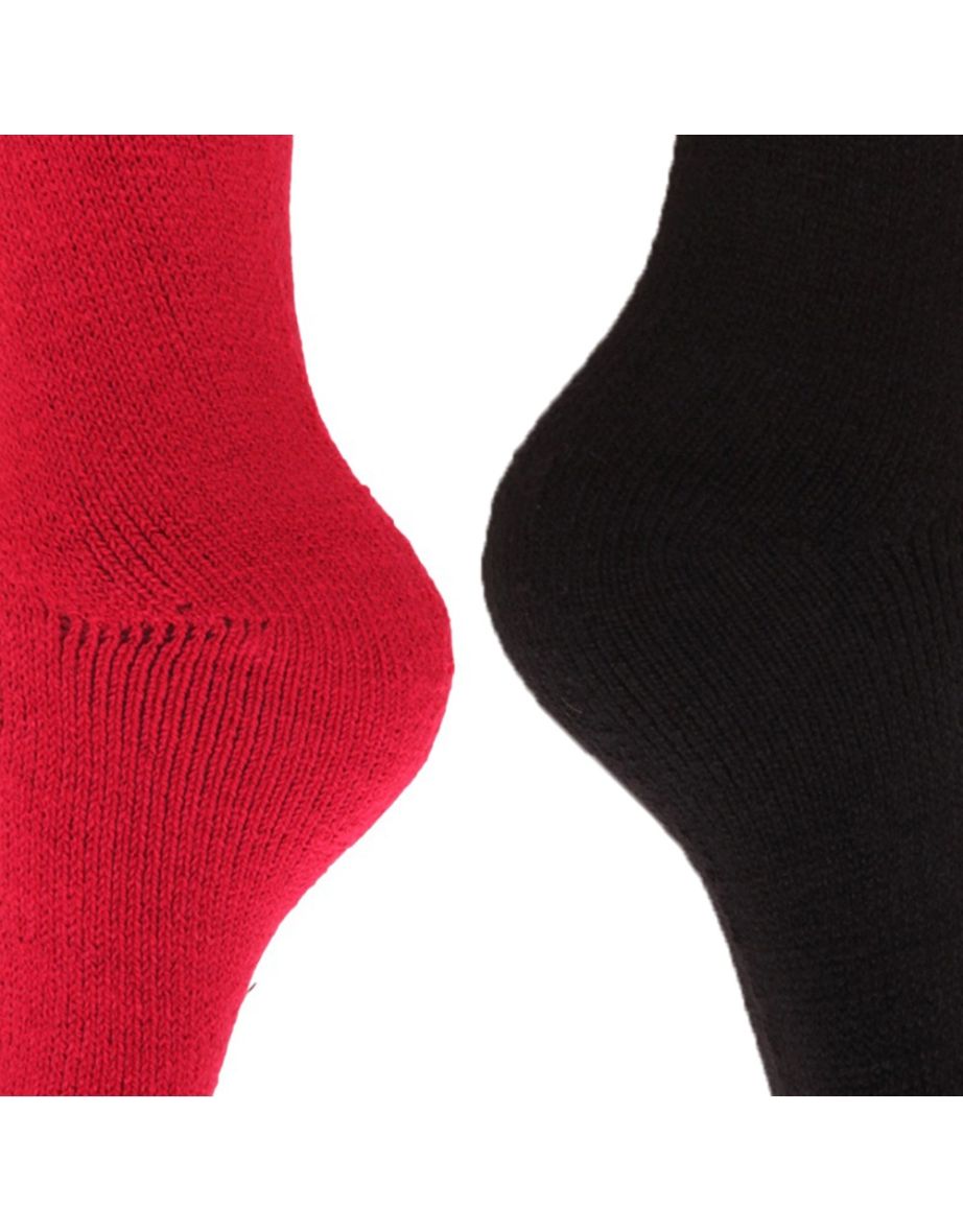 Floso Womens/Ladies Thermal Winter Wellington/Welly Boot Socks (2 Pairs) - Pink/Black - 2