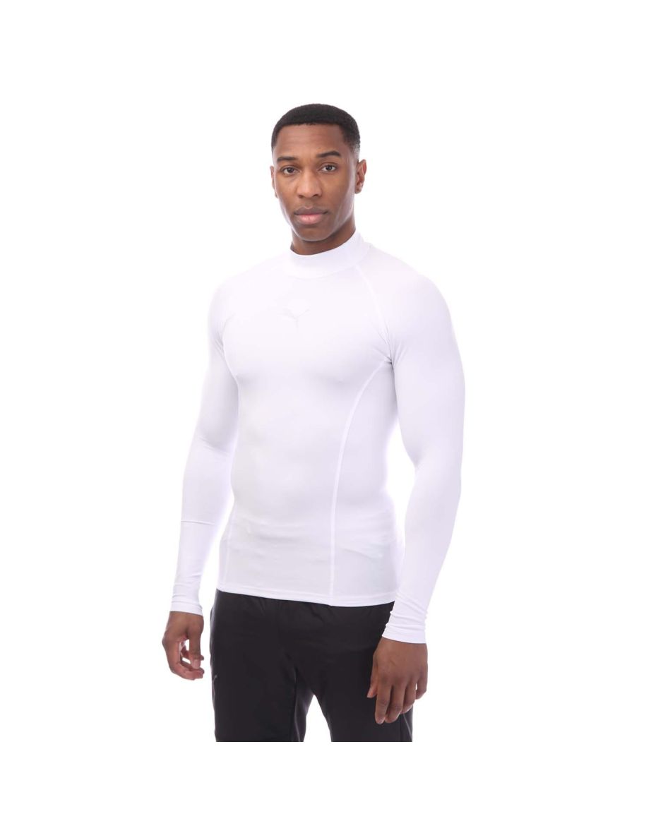 Men's Puma LIGA Baselayer Warm Long Sleeve T-Shirt in White