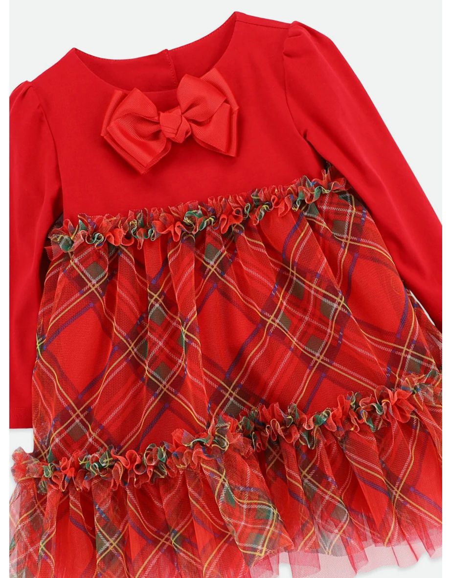 Baby Girls Tavia tartan Dress in Red - 3