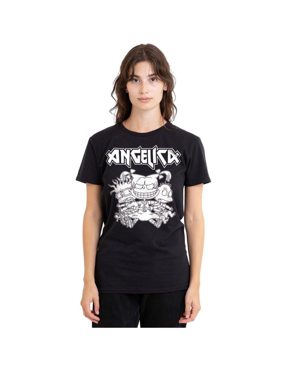 Rugrats Unisex Adult Angelica Pickles Rocks T-Shirt - Black