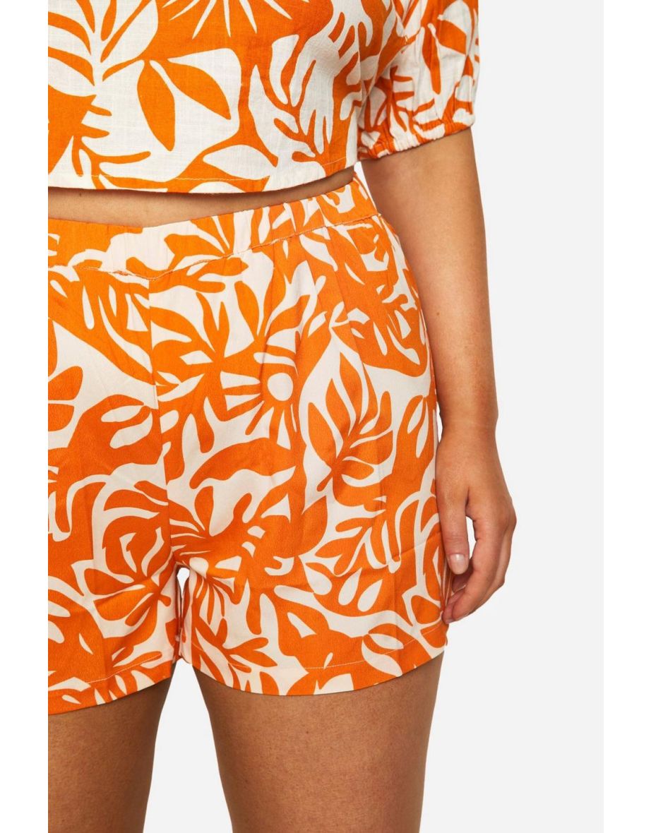 Plus Tropical Print Shorts - 3