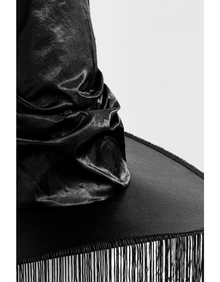 Halloween Fringe Detail Witches Hat - black - 3