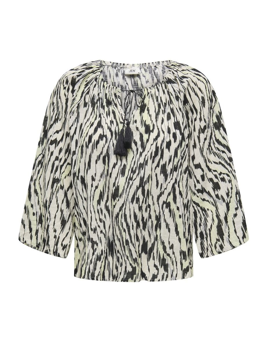 Printed Blouse with Tie Collar