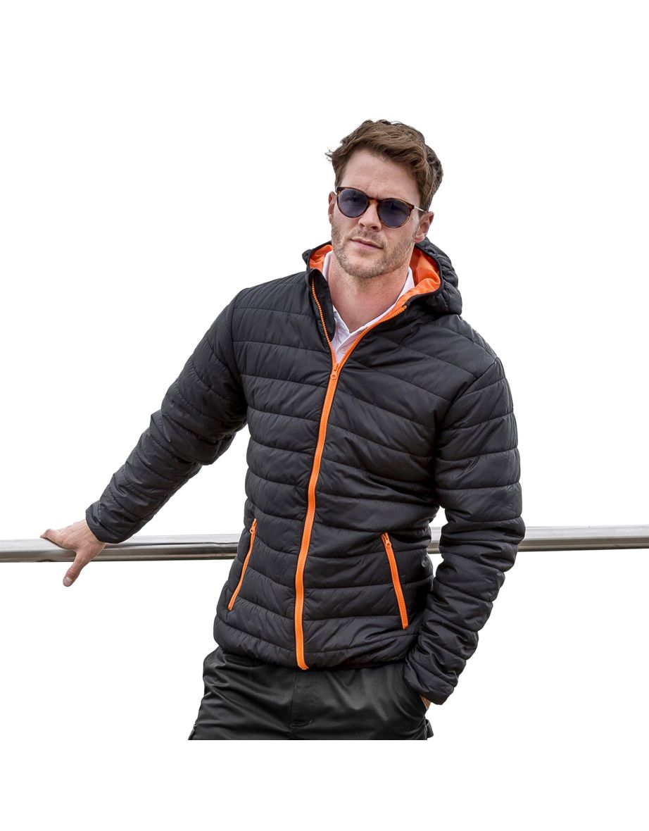 Result Core Mens Soft Padded Jacket - Black/Orange