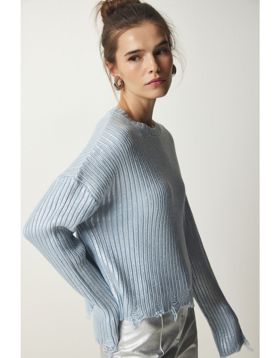 I.N.STUDIO Blue on sale Sparkle Sweater