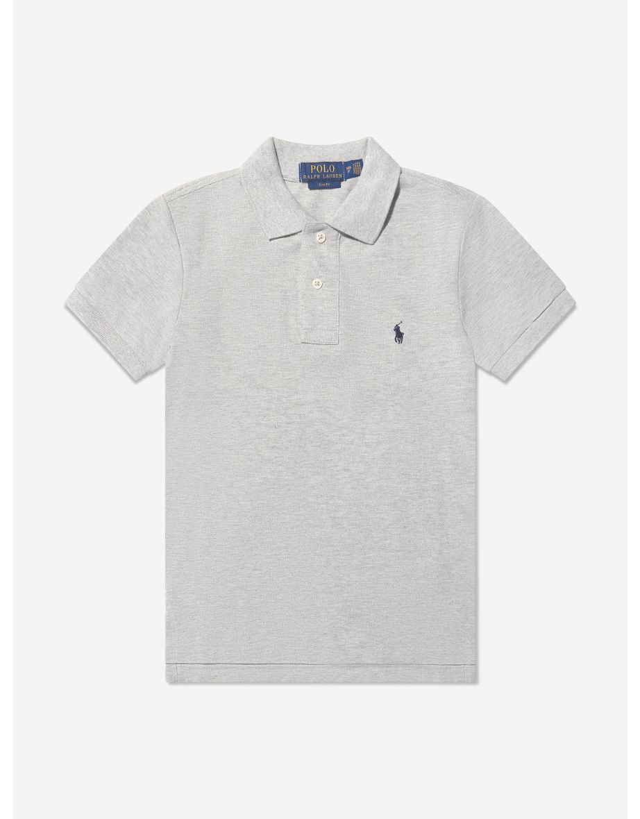 Boys Custom Fit Polo Shirt in Grey