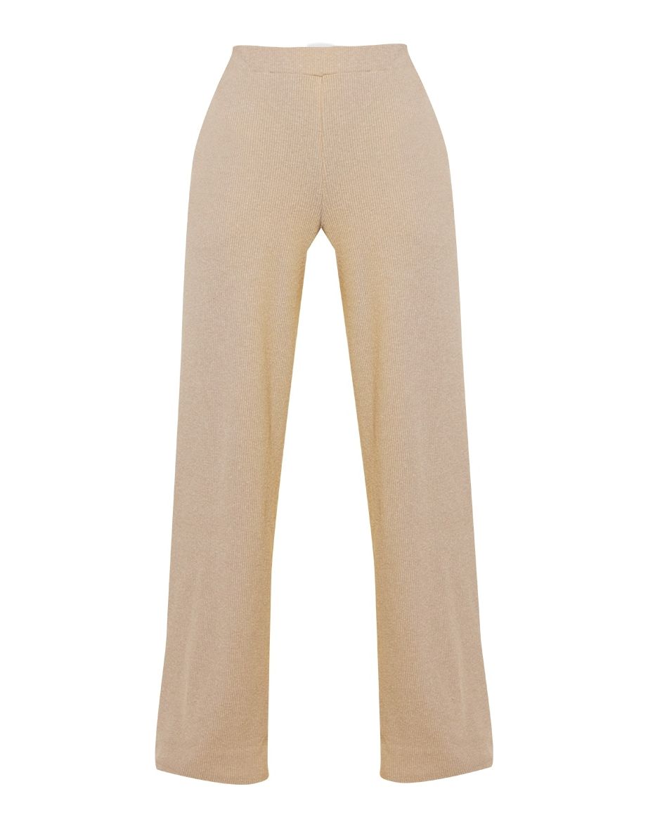 Mocha Brushed Rib Hook and Eye Detail Collared Top - 4