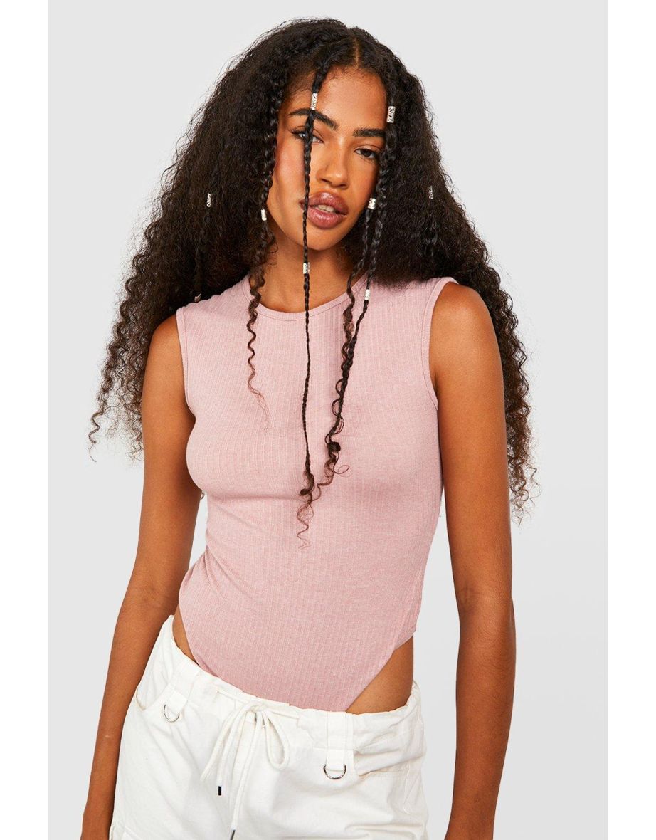 Sleeveless Crew Rib Bodysuit - blush - 3