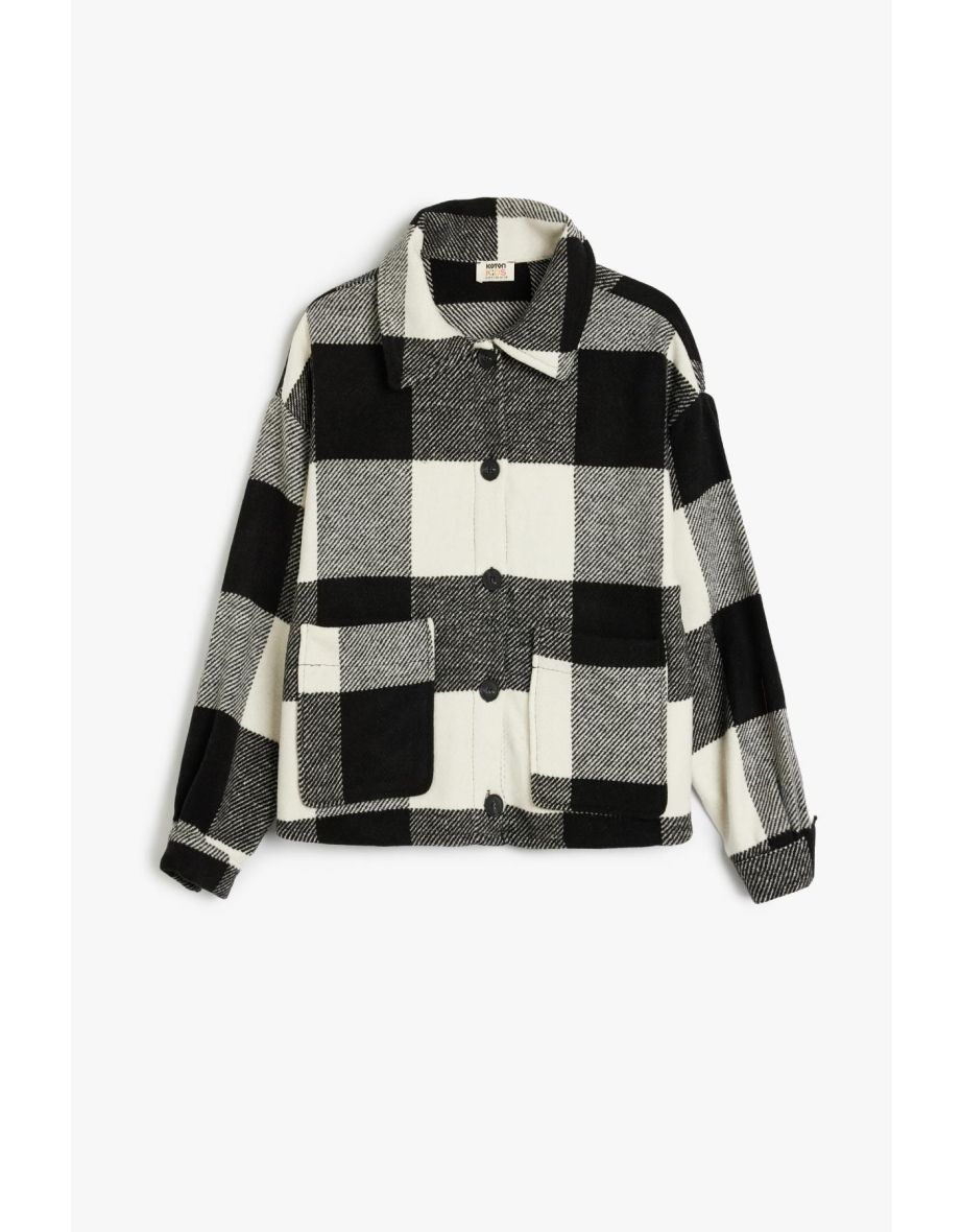 Black Plaid Girls Jacket