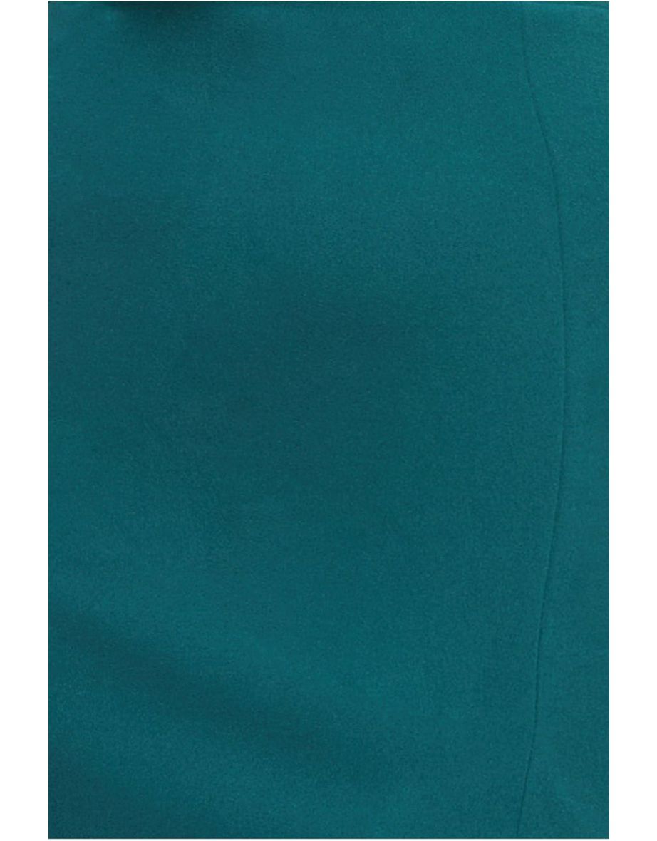 Goddiva Flared Sleeve Front Wrap Maxi Dress - Emerald Green - 3