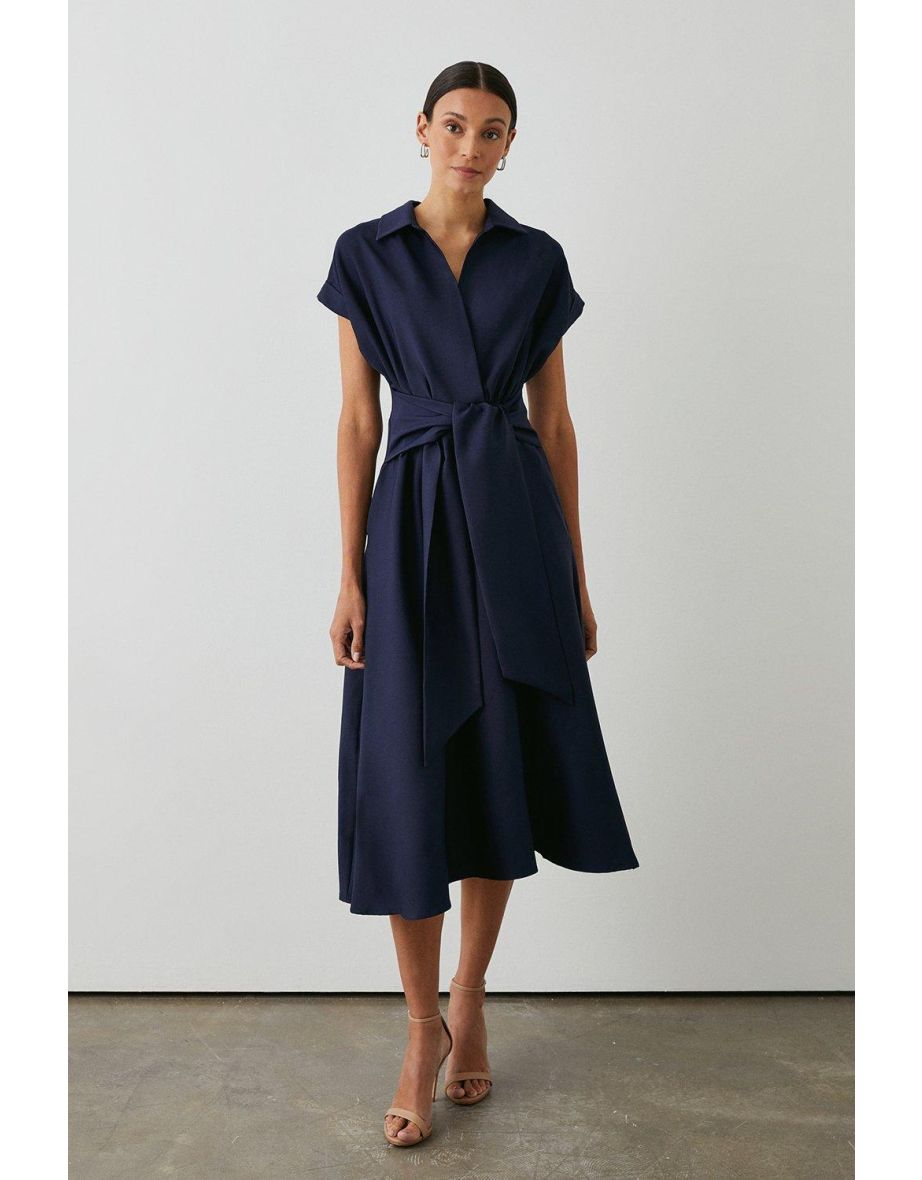 Principles by Debenhams Navy A-Line Midi Wrap Dress