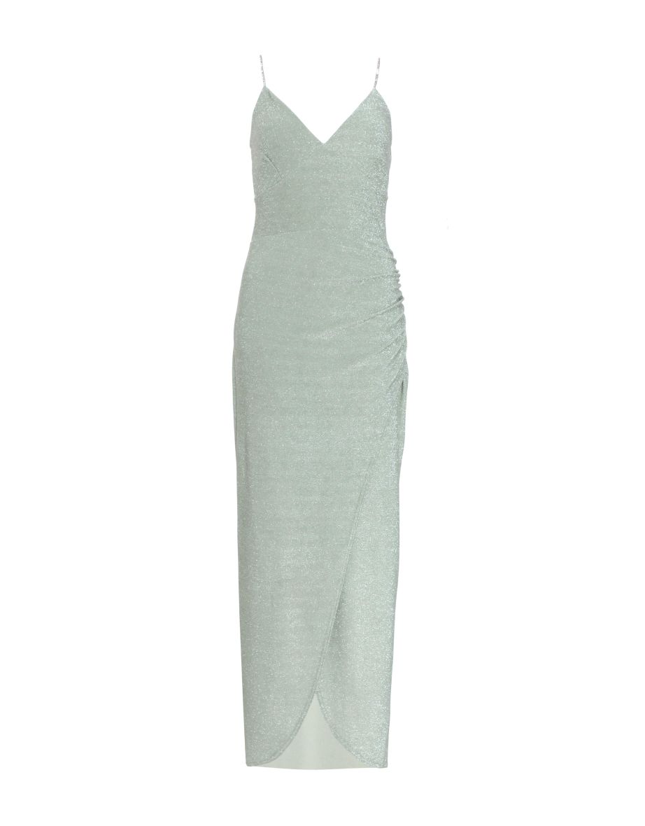 Sage Green Shimmer Wrap Maxi Dress - 5
