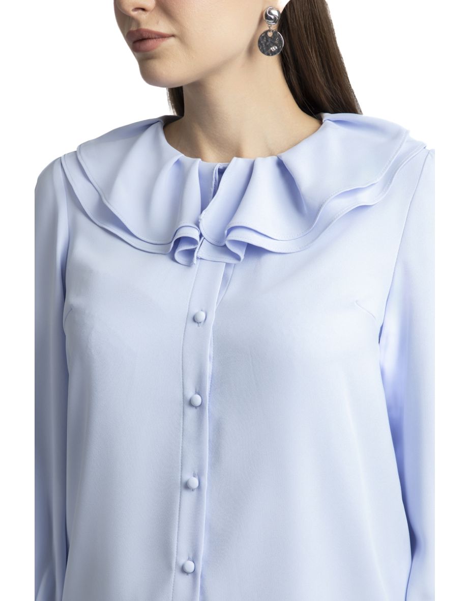 Women Shirt With Ruffled Collar - 4