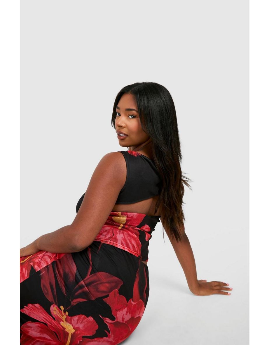 Plus Floral Backless Top - 3
