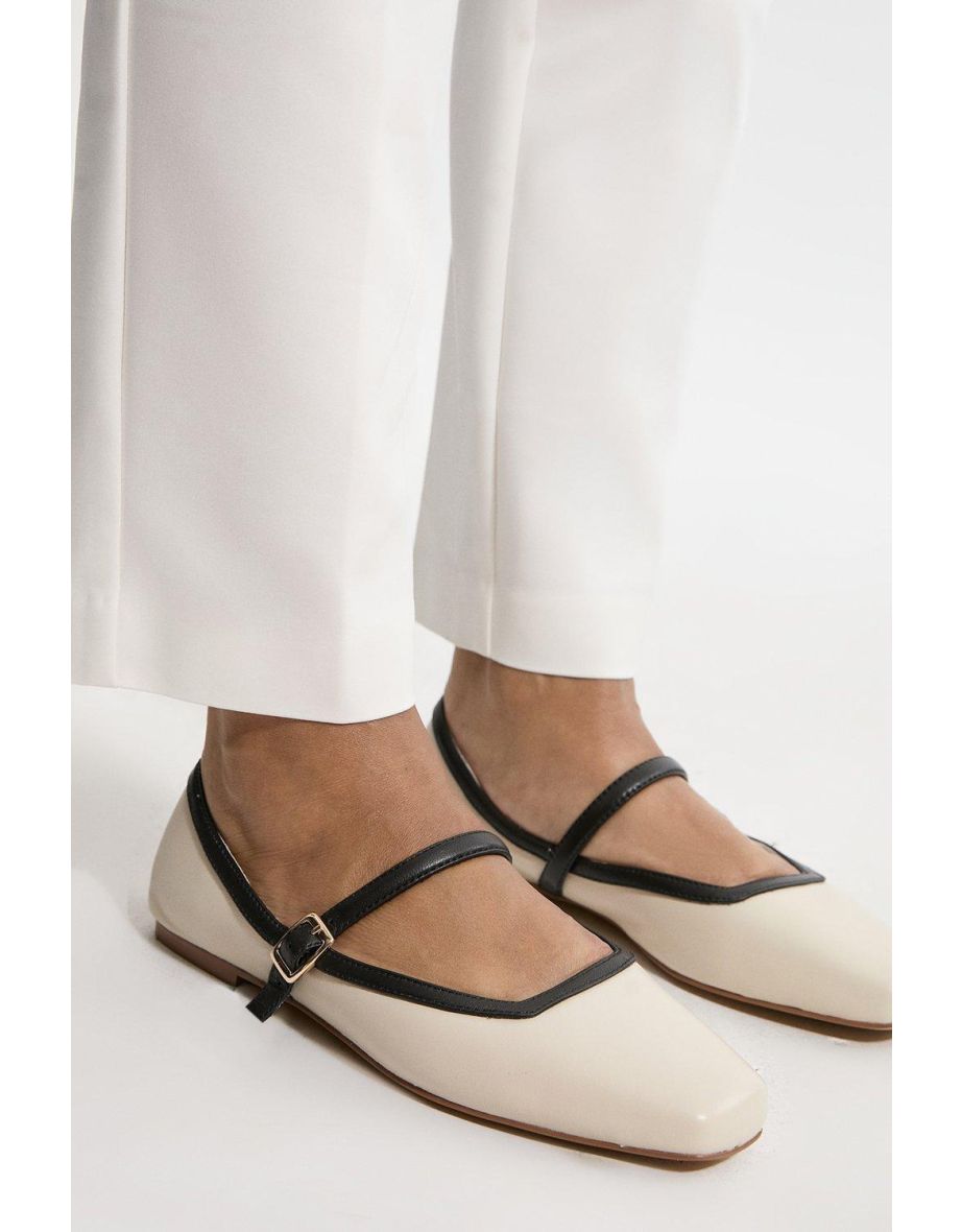 Leather Flat Square Toe Mary Jane