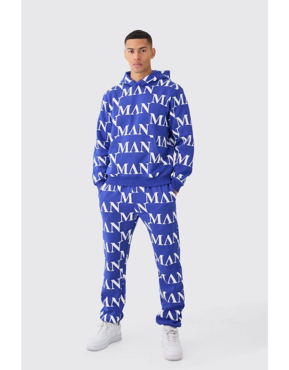 Shop Man Roman All Over Print Hooded Tracksuit Online in Qatar VogaCloset