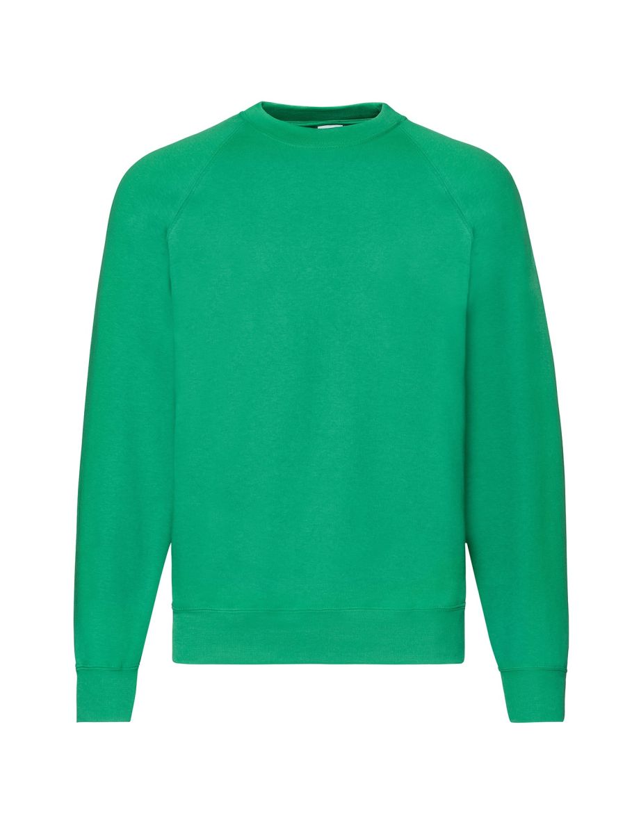 Fruit Of The Loom Mens Classic 80/20 Raglan Sweatshirt - Kelly Green