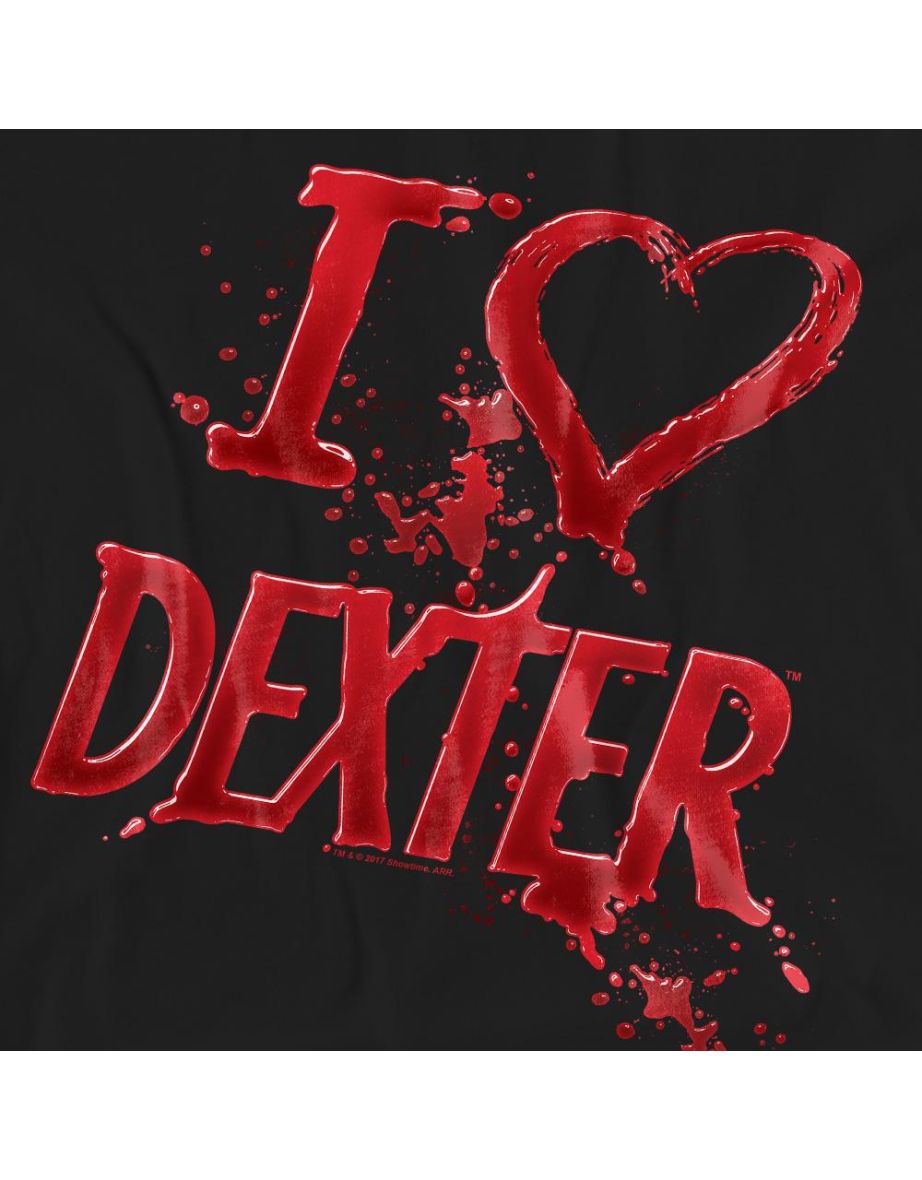 Dexter Unisex Adult I Heart Dexter T-Shirt - Black - 3