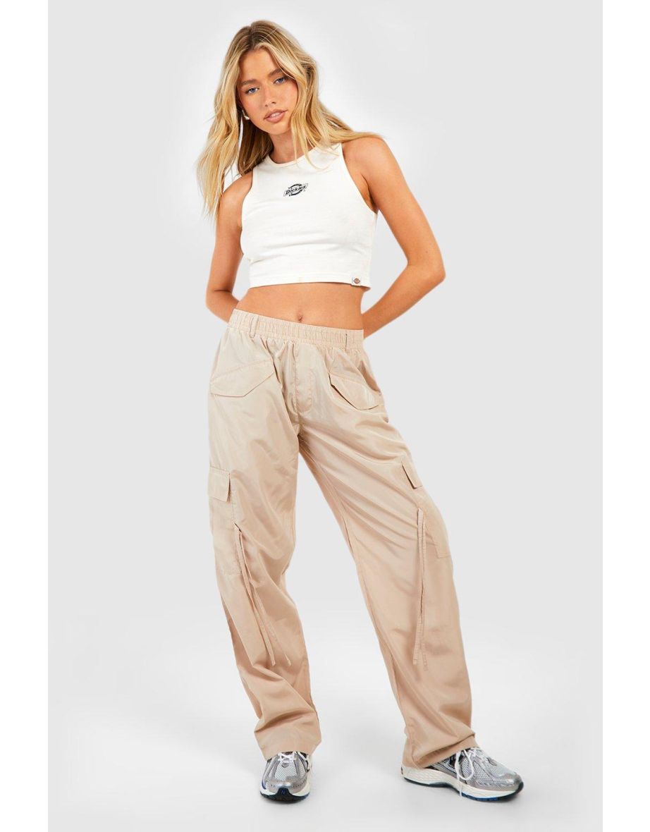 Shell Pocket Detail Cargo Trousers - stone