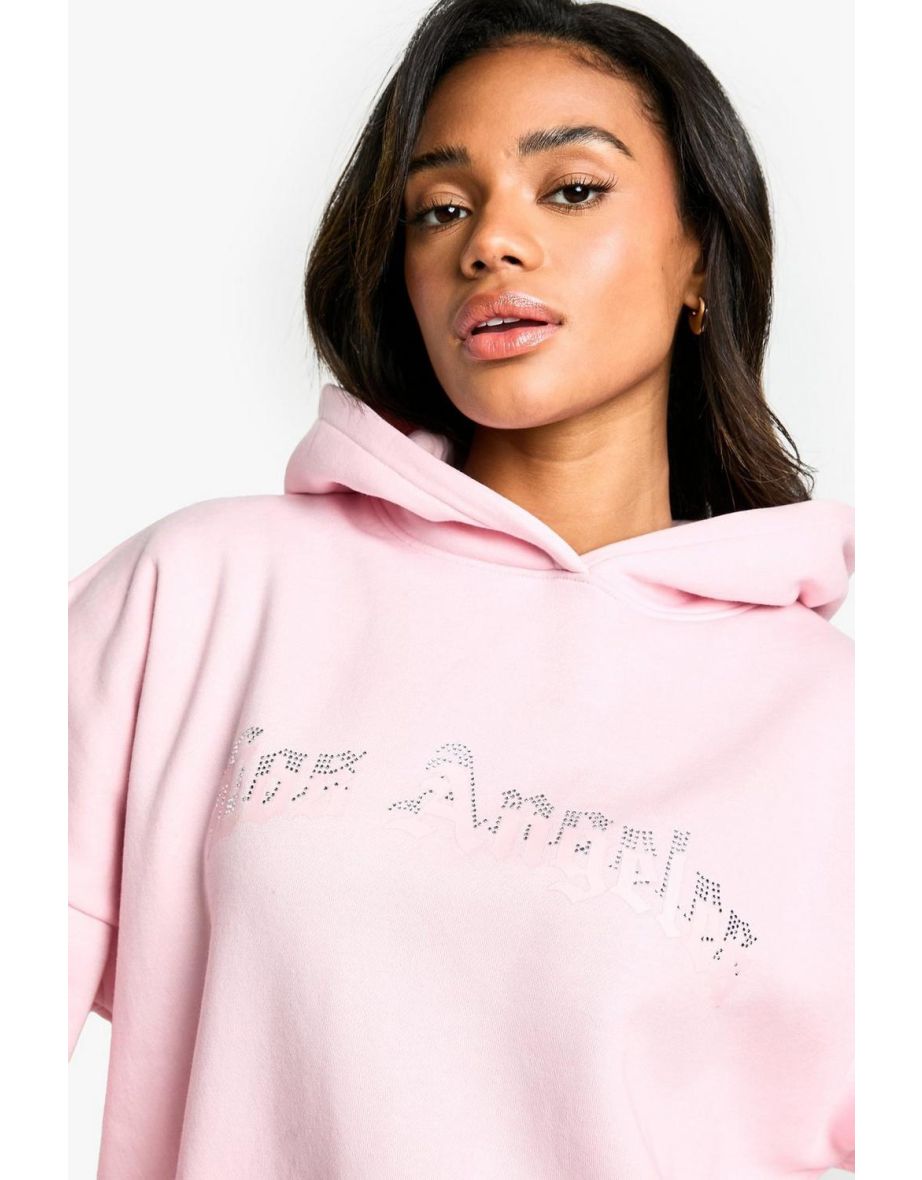 LOS ANGELES DIAMANTE HOTFIX OVERSIZED HOODIE - 3