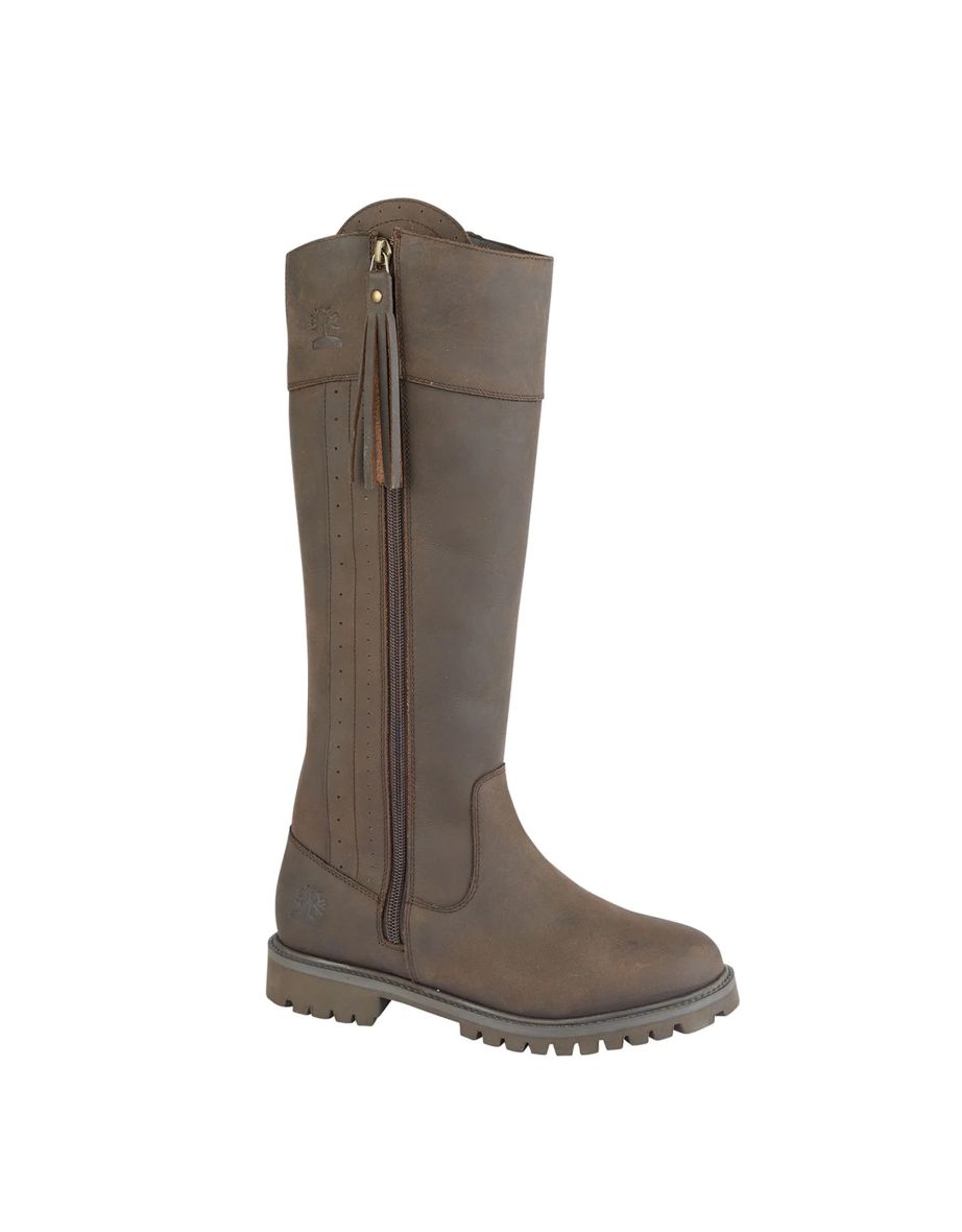 Woodland Womens/Ladies Bailey Waxy Leather Country Boot - Dark Brown - 1