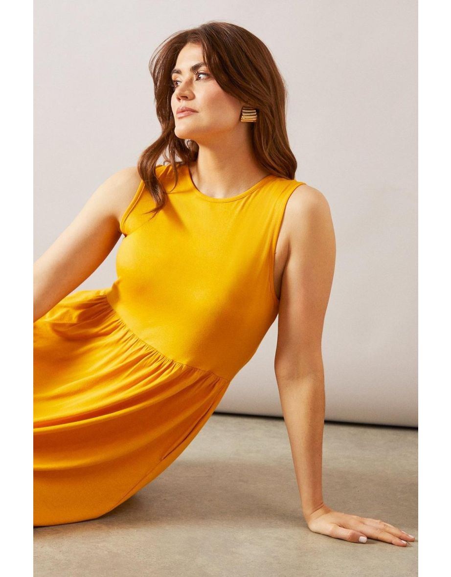 Sleeveless Viscose Jersey Tiered Maxi Dress - 3