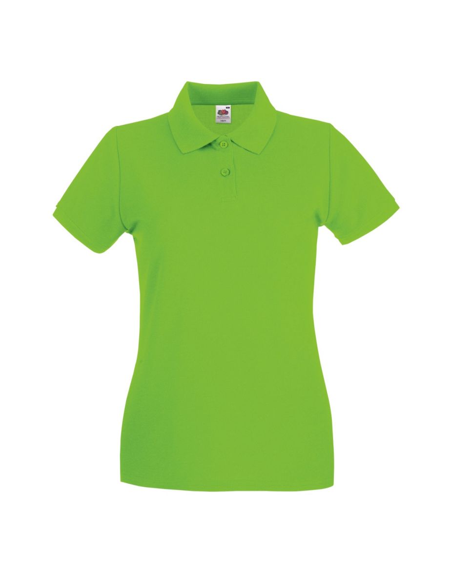 Fruit Of The Loom Ladies Lady-Fit Premium Short Sleeve Polo Shirt - Lime