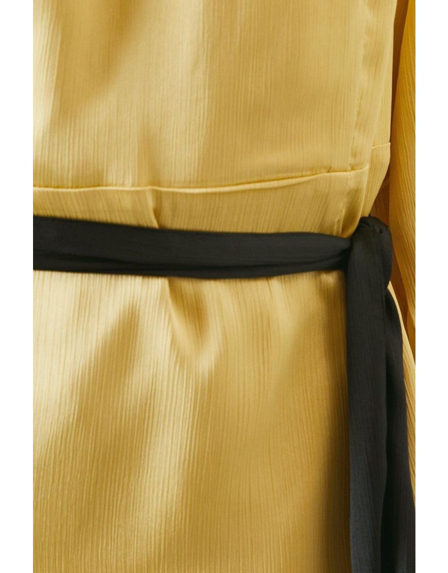 Satin Belted Blouse - 3