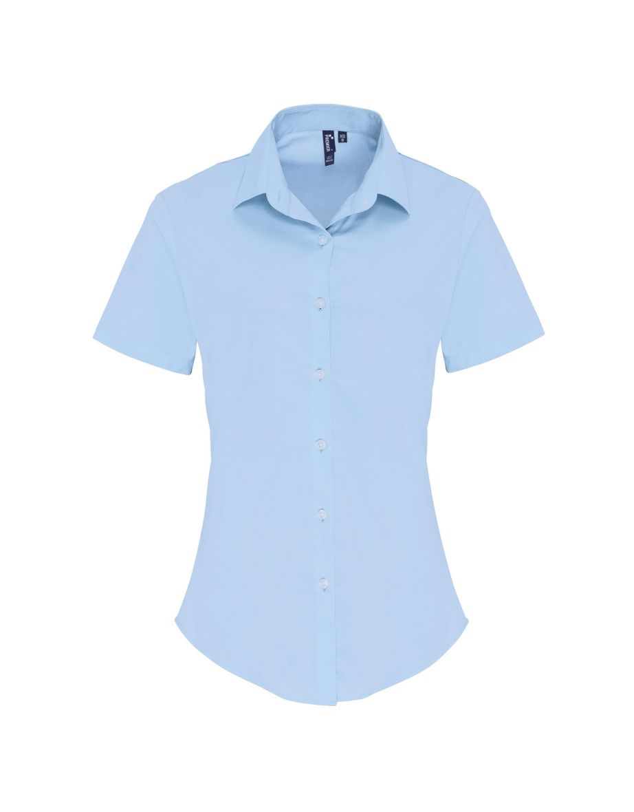 pale blue short sleeve blouse