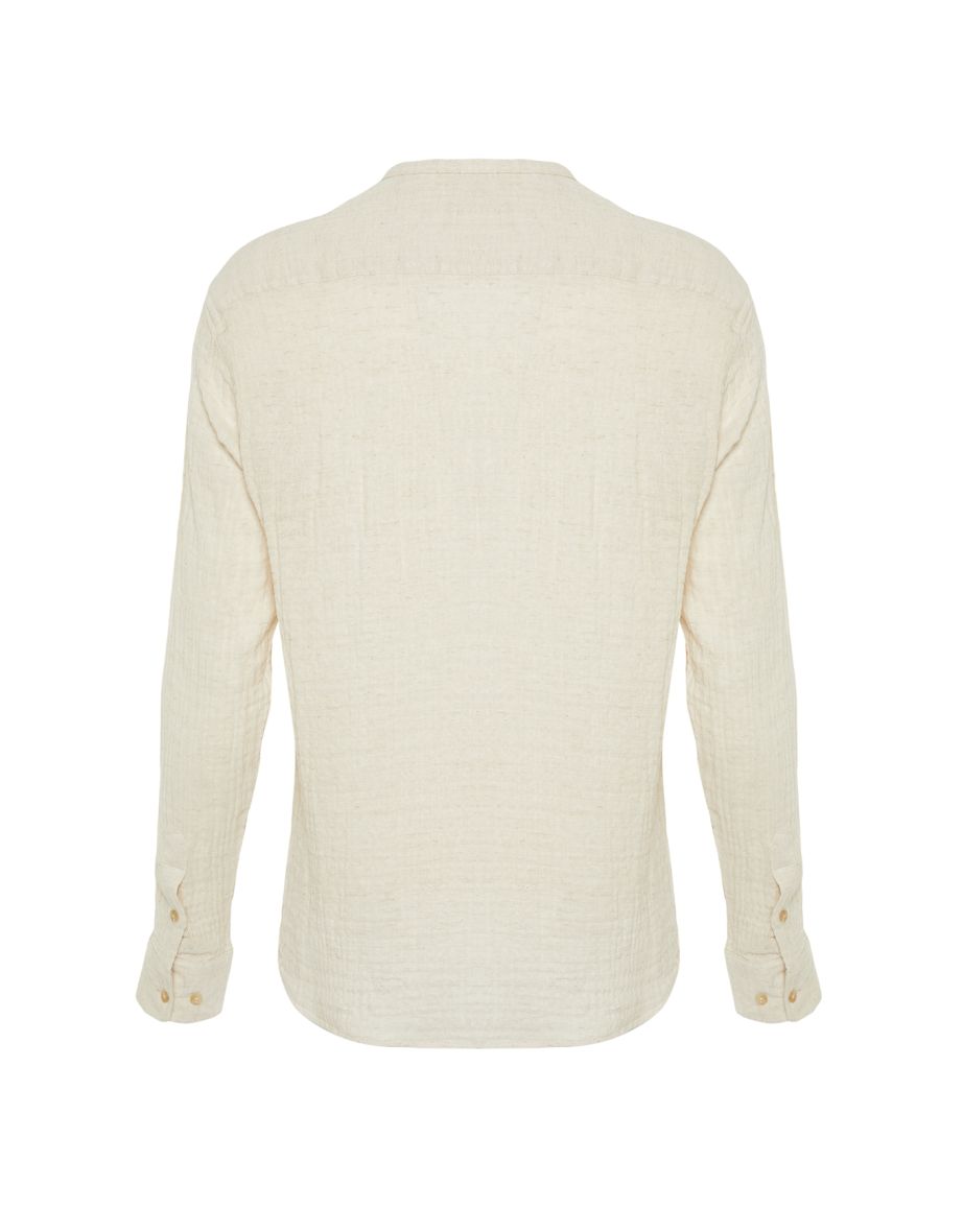 Stone Men's Muslin Crew Neck Regular Fit Shirt - 7