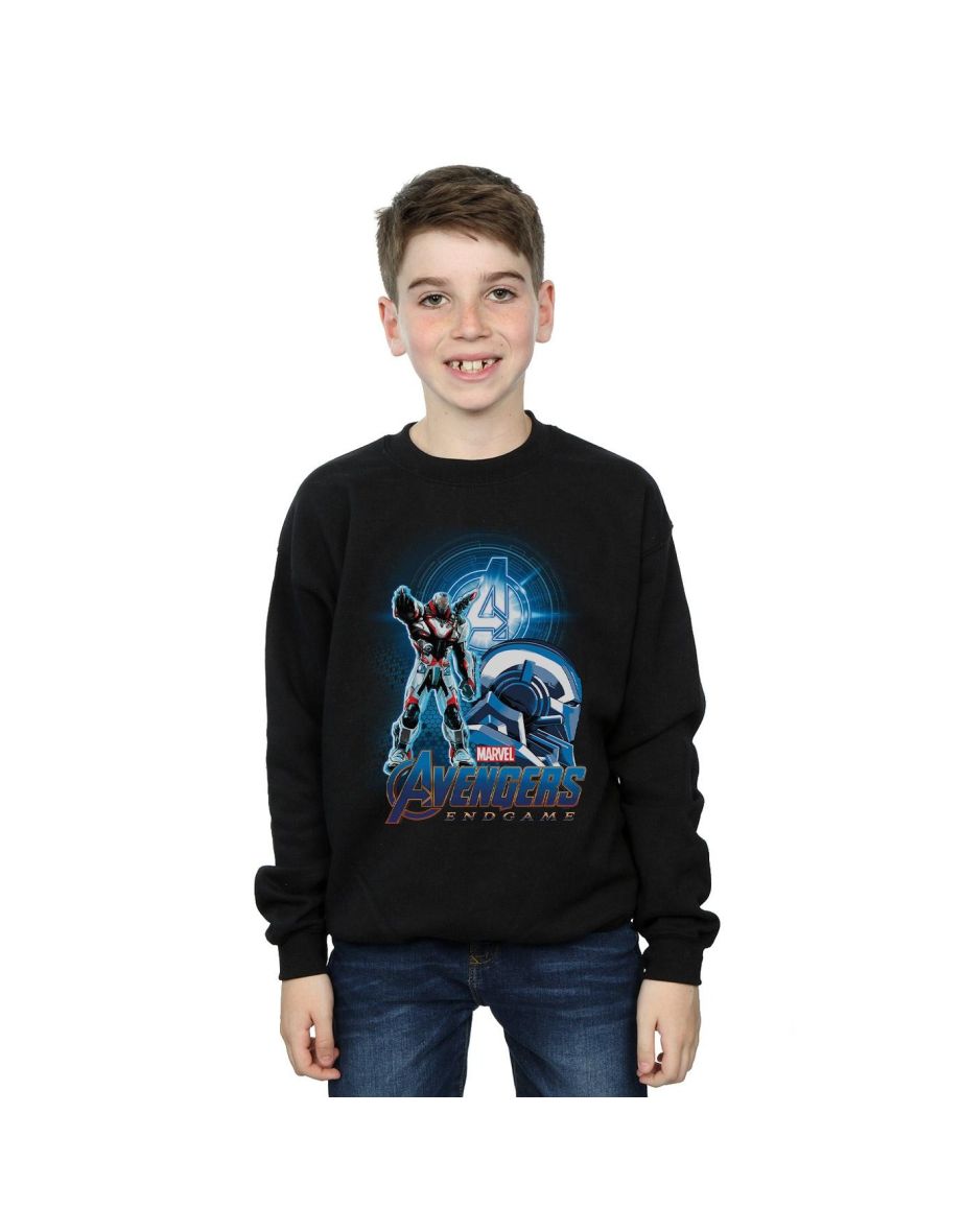 Marvel Boys Avengers Endgame War Machine Team Suit Sweatshirt - Black