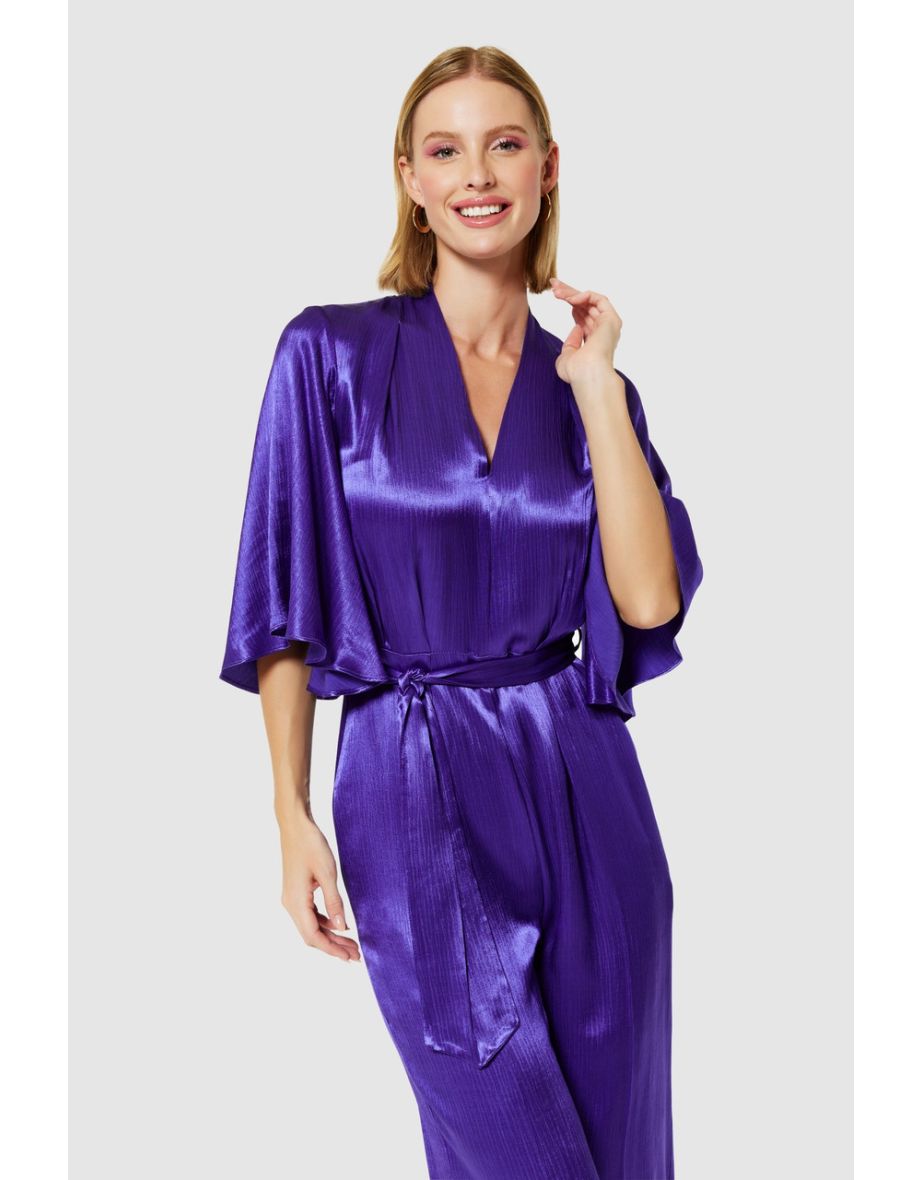 Closet London Purple Wide Leg Jumpsuit - 4