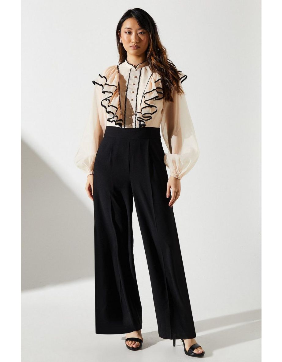Ruffle Shirt Jumpsuit