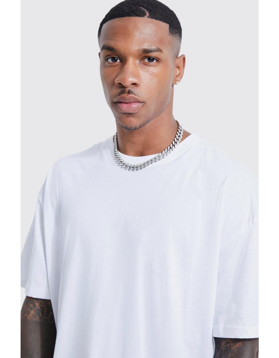 Oversized Floral Cupid Back Graphic T-shirt - white - 2