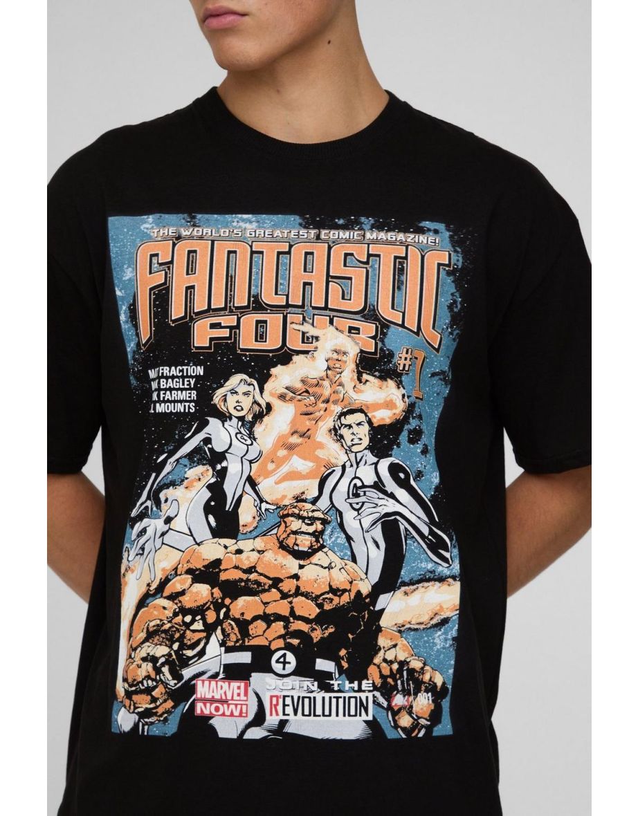Oversized Fantastic Four Comic License Print T-Shirt - 2
