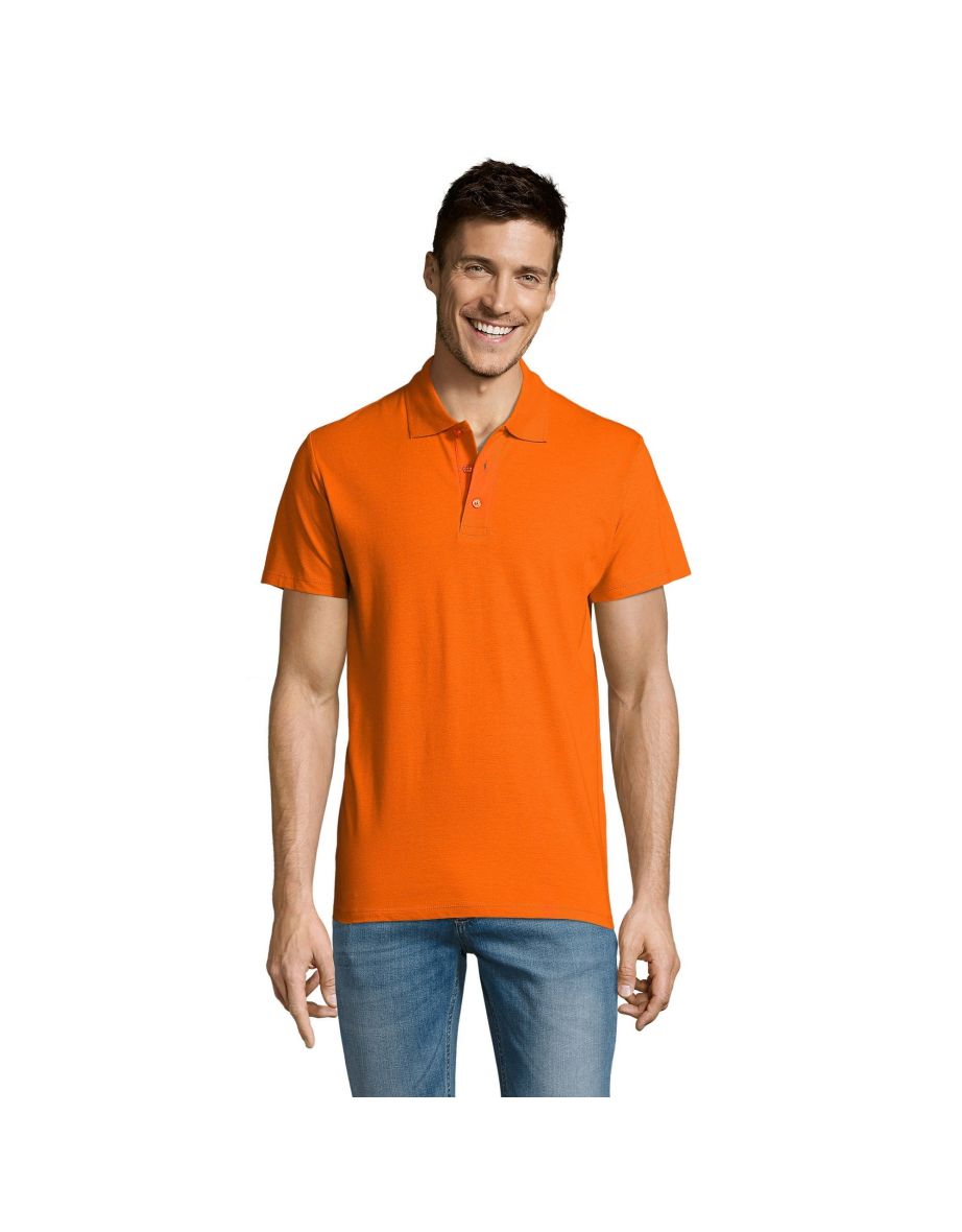 SOLS Mens Summer II Pique Short Sleeve Polo Shirt - Orange - 3