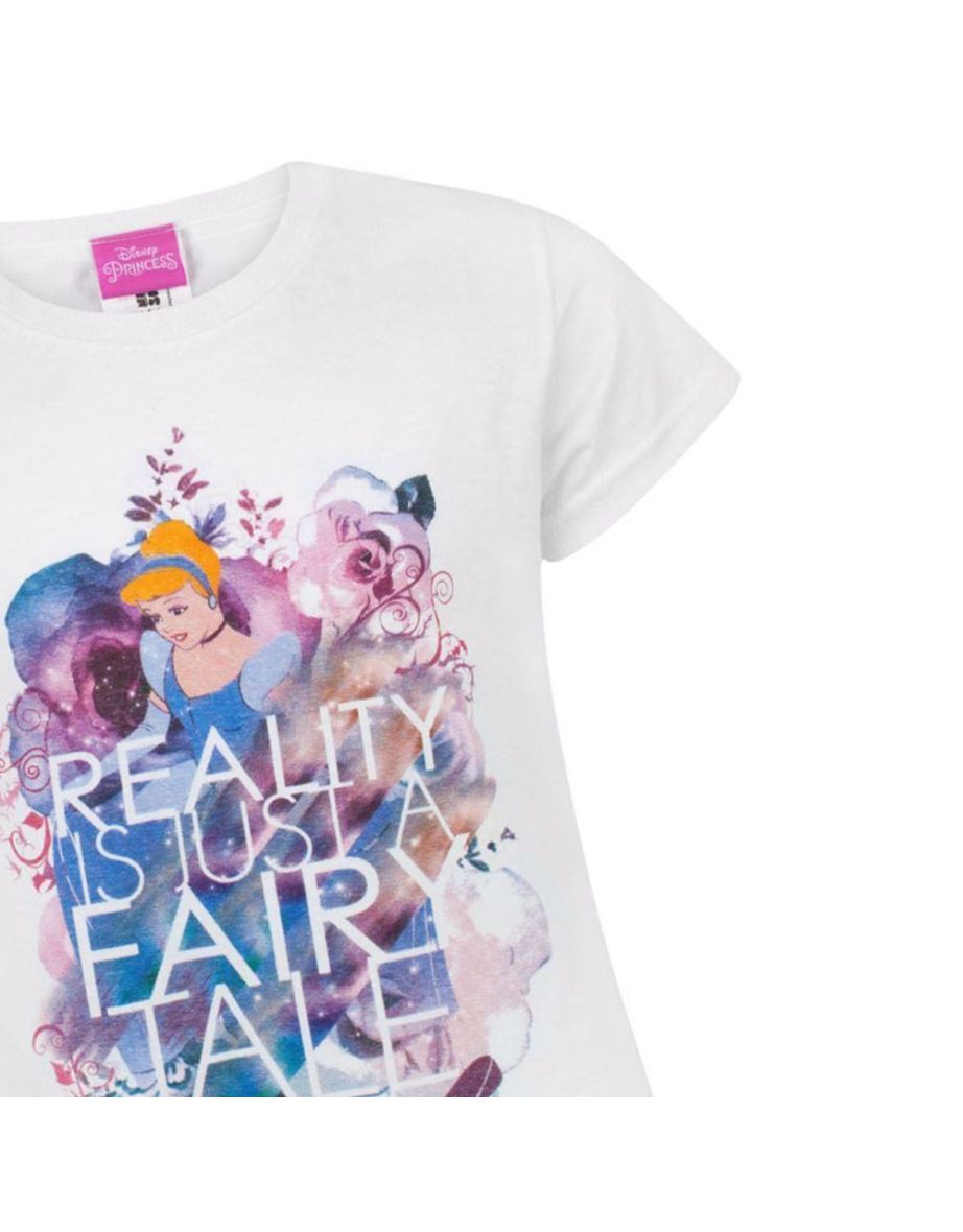 Cinderella Girls Reality Is Just A Fairy Tale T-Shirt - White/Blue/Pink - 2