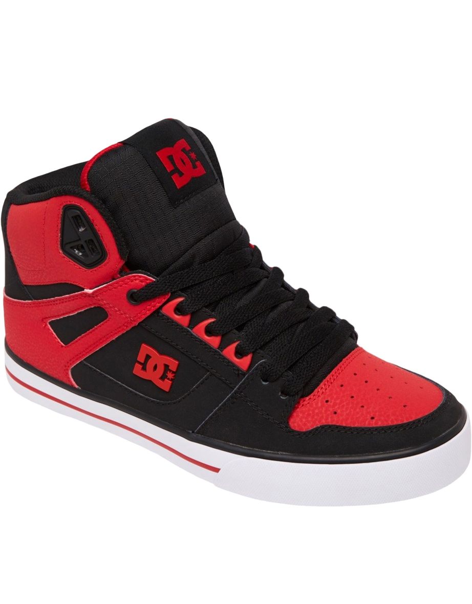 DC Shoes Mens Pure High Leather High Top Skater Trainers Sneakers - Fiery Red