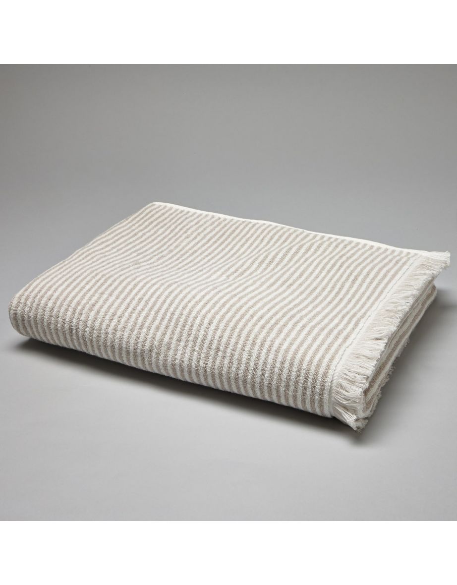 Striped Printed Cotton Bath Towel, 500 g/m²