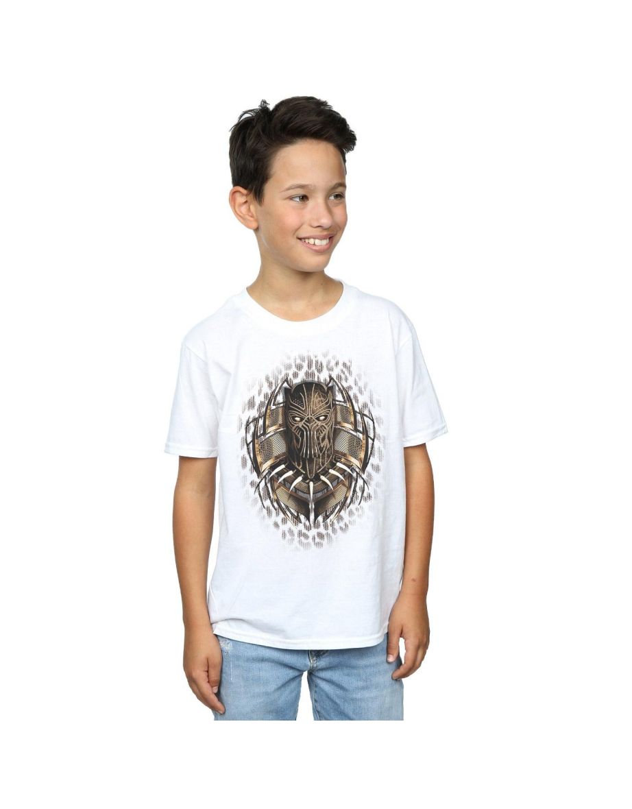 Marvel Boys Black Panther Gold Killmonger T-Shirt - White