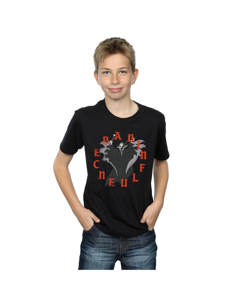 Disney Boys Maleficent Bad Influence T-Shirt - Black