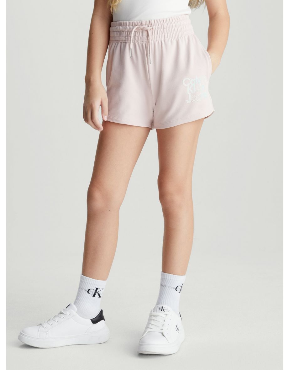 Calvin Klein Girls Gradient Hero Logo Shorts in Pink