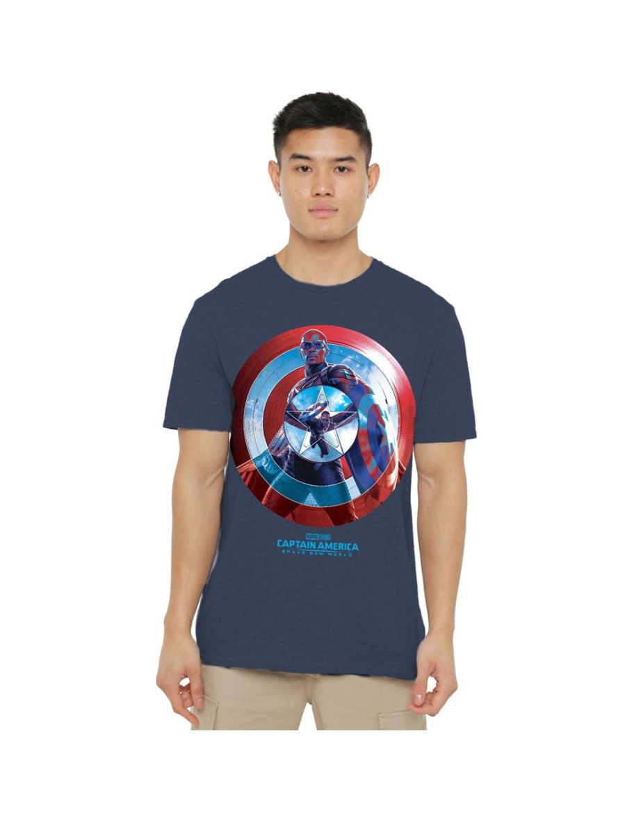 Captain America: Brave New World Unisex Adult Sam Wilson T-Shirt - Heather Navy