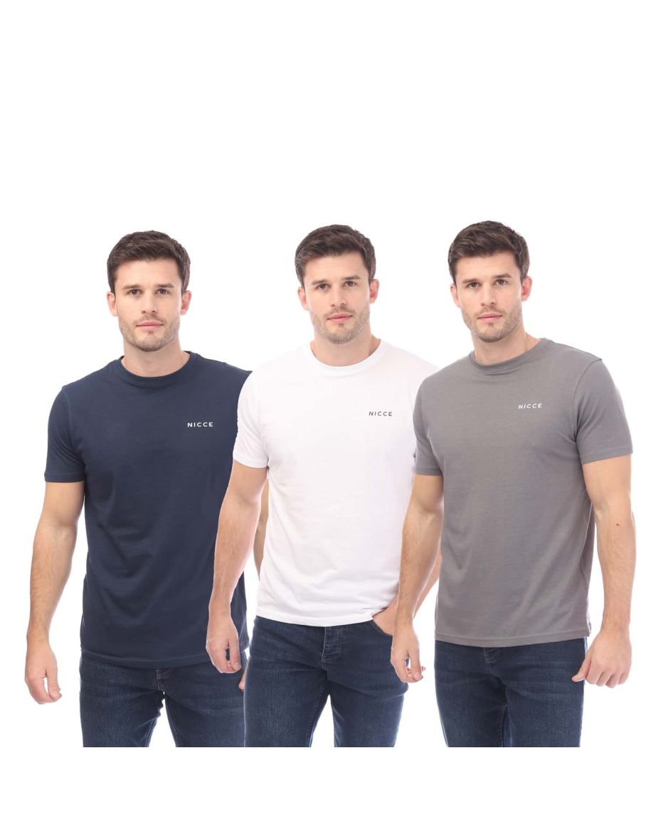 Men's NICCE Melstone 3 Pack T-Shirt in White