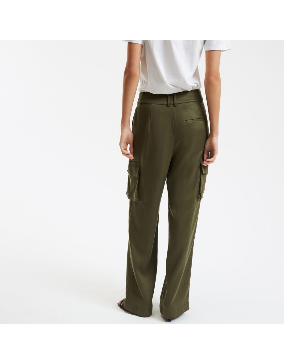 Lyocell Straight Cargo Trousers - 3